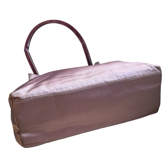 AUTH PRADA SILK LUCITE CLEAR PLASTIC HANDLE HOBO BAG 90s Y2K 💜 LAVENDER PURPLE - Picture 9 of 16